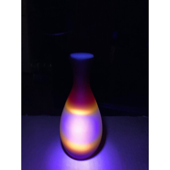 Vintage Imperial Art Glass Peach Blow Vase Cadmium GLOWS - Picture 6 of 9